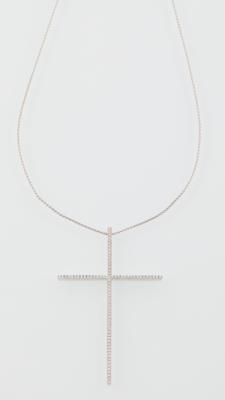 Brillant Collier Kreuz zus. ca. 0,80 ct - Exquisite jewellery