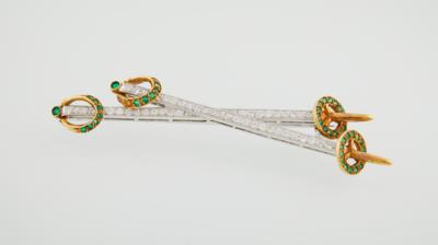 Brillantbrosche Skistöcke zus. ca. 0,45 ct - Exquisite jewellery