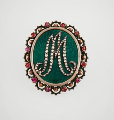 Diamantbrosche mit Monogramm - Exquisite jewellery