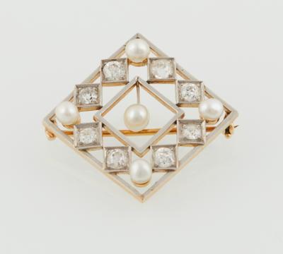 Altschliffdiamant Brosche zus. ca. 1,80 ct - Exkluzivní šperky