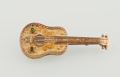 Brillant Smaragdbrosche Gitarre - Exquisite jewellery - Mother's Day Auction