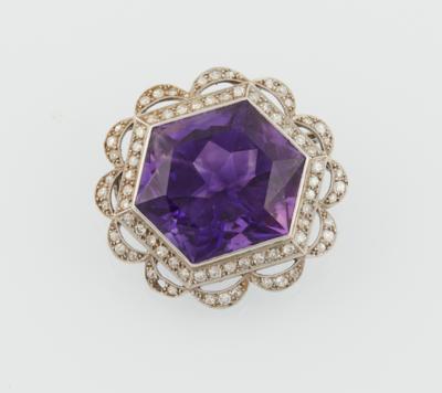 Diamant Amethyst Brosche - Exkluzivní šperky