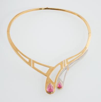 Rubellit Halsreif/Brosche zus. ca. 11 ct - Exquisite jewellery - Mother's Day Auction