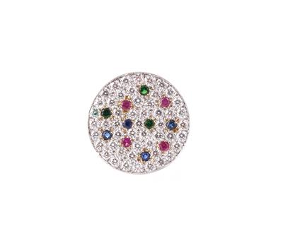 Brillantring zus. ca. 2,90 ct - Diamanten und exklusive Farbsteinvarietäten