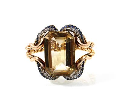 Diamant Saphir Citrinarmreif - Diamanten und exklusive Farbsteinvarietäten