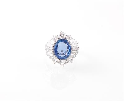 Diamant Saphir Ring - Diamanten und exklusive Farbsteinvarietäten