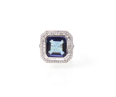 Diamant Tansanitring - Diamanten und exklusive Farbsteinvarietäten