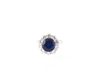 Saphir Brillant Ring - Exklusive Diamanten und Farbsteine