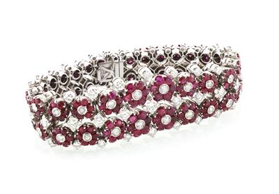 Brillant Rubin Armband - Exklusive Diamanten und Farbsteine