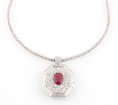 Diamant Rubinanhänger - Exklusive Diamanten und Farbsteine