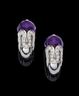 Gianni Versace Amethyst Brillantohrclips - Exclusive diamonds and gems
