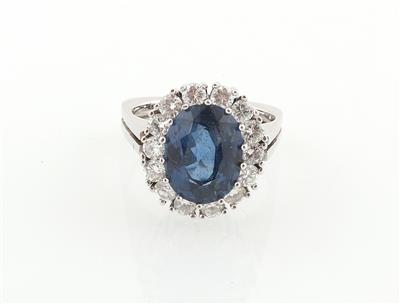 Brillant Saphir Ring - Exklusive Diamanten und Farbsteine