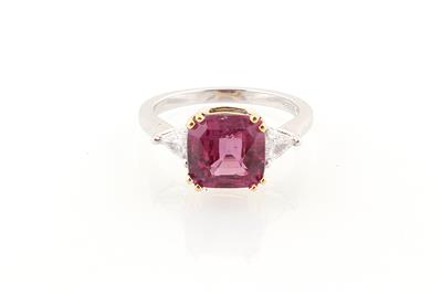 Diamantring mit rosafärbigem Saphir ca. 3,20 ct - Exclusive diamonds and gems