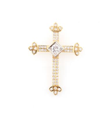 Brillantanhänger Kreuz zus. ca. 2,30 ct - Diamanti e pietre preziose esclusivi