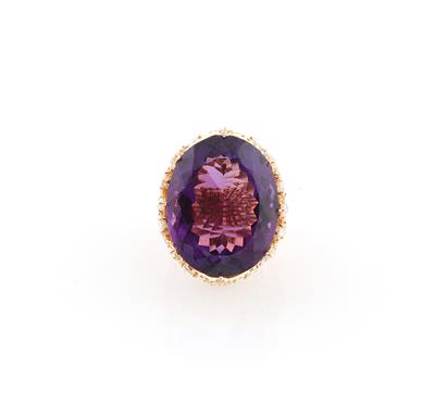 Amethystring ca. 65 ct - Exklusive Diamanten und Farbsteine