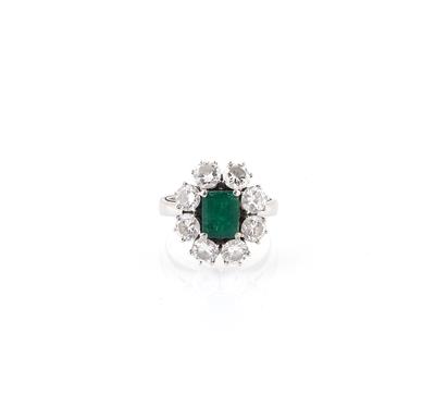 Brillant Smaragd Ring - Exklusive Diamanten und Farbsteine