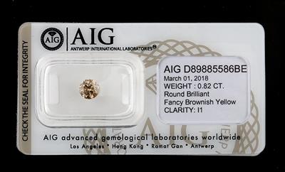 Fancy Brownish Yellow Natural Color Brillant 0,82 ct - Exclusive diamonds and gems
