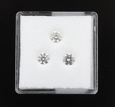 3 lose Brillanten zus. 0,75 ct H-J/vsi-si - Exkluzivní diamanty a drahokamy