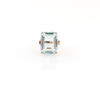 Aquamarin Ring ca. 20 ct - Exklusive Diamanten und Farbsteine