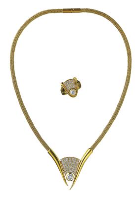 Brillant Damenschmuckgarnitur zus. ca. 3,80 ct - Diamanti e pietre preziose esclusivi