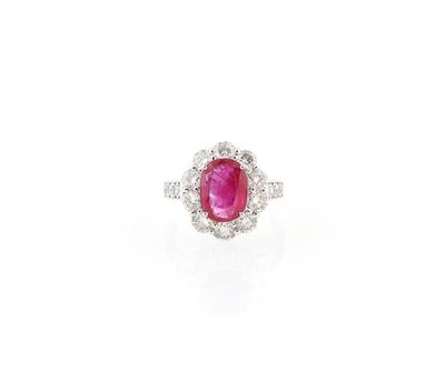 Brillantring mit unbehandeltem Rubin ca. 2,25 ct - Exclusive diamonds and gems