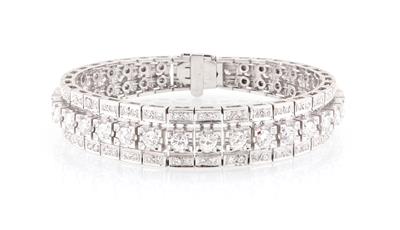 Diamantarmband zus. ca. 5 ct - Exklusive Diamanten und Farbsteine