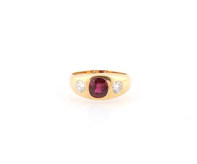 Brillant Rubin Ring - Exklusive Diamanten und Farbsteine