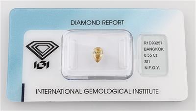 Loser Diamant 0,55 ct Natural Fancy Orange Yellow - Exkluzivní diamanty a drahokamy