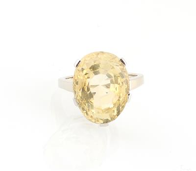Ring mit unbehandeltem gelben Saphir ca. 16 ct - Exklusive Diamanten und Farbsteine