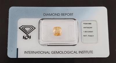 Loser Fancy Vivid Yellow Orange Diamant 1,00 ct - Exkluzivní diamanty a drahokamy