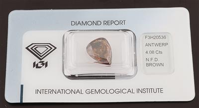 Natural Fancy Deep Brown Diamant 4,08 ct - Exklusive Diamanten und Farbsteine