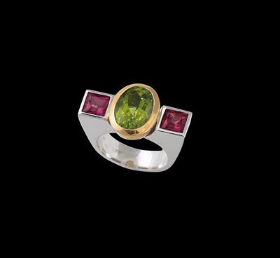 Peridot Granatring - Exklusive Diamanten und Farbsteine