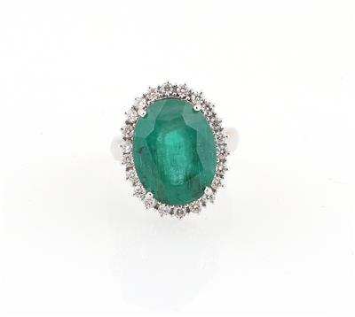 Smaragdring ca. 13,99 ct - Exkluzivní diamanty a drahokamy