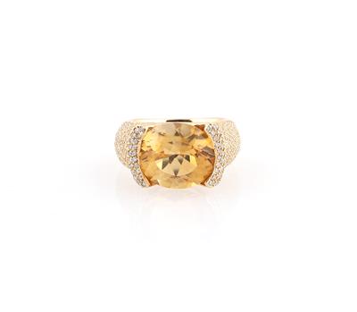 Brillant Citrin Ring - Diamanti e pietre preziose esclusivi