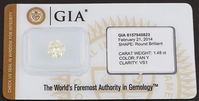 Loser Natural Fancy Yellow Brillant 1,48 ct - Exclusive diamonds and gems