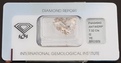 Loser Yellowish Brown Diamant im Herzschliff 7,32 ct - Exclusive diamonds and gems