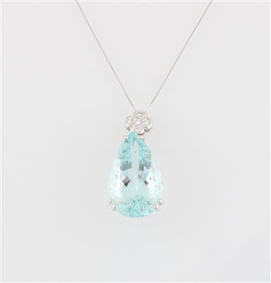 Aquamarin Anhänger ca. 18 ct - Exclusive diamonds and gems