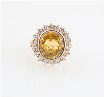 Brillantring mit gelbem Saphir ca. 8 ct - Diamanti e pietre preziose esclusivi