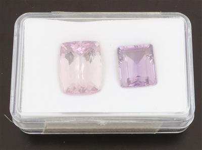 Loser Kunzit 19,50 ct, loser Amethyst 9,10 ct - Exklusive Farbsteine