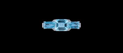 Aquamarinbrosche zus. ca. 32 ct - Exklusive Farbsteine