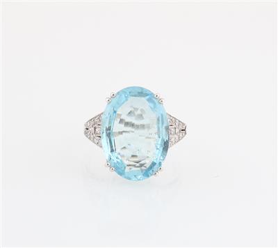 Diamant Aquamarin Ring - Jewellery