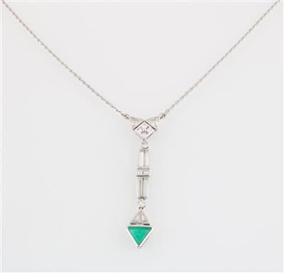 Diamant Smaragd Collier - Klenoty