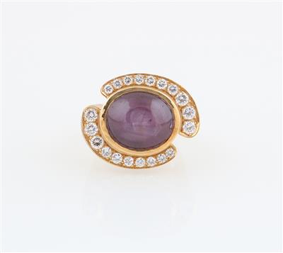 Sternrubin Ring ca. 18 ct - Klenoty