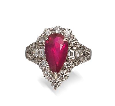 Diamantring mit unbehandeltem Rubin ca. 3 ct - Exclusive diamonds and gems