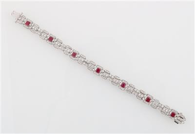 Brillant Armband mit Burma Rubinen - Exclusive diamonds and gems