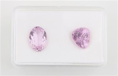 2 lose Kunzite zus. 17,30 ct - Exklusive Farbsteine