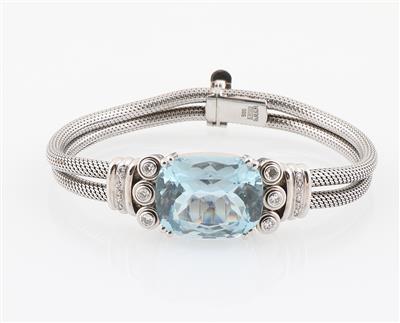 Diamant Aquamarin Armband - Exclusive diamonds and gems