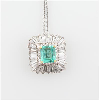 Diamant Smaragd Anhänger - Exclusive diamonds and gems