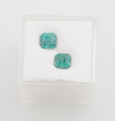 2 lose Turmaline (Indigolithe) zus. 3 ct - Diamanti e pietre preziose esclusivi