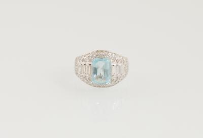 Diamant Aquamarinring - Exklusive Farbsteine